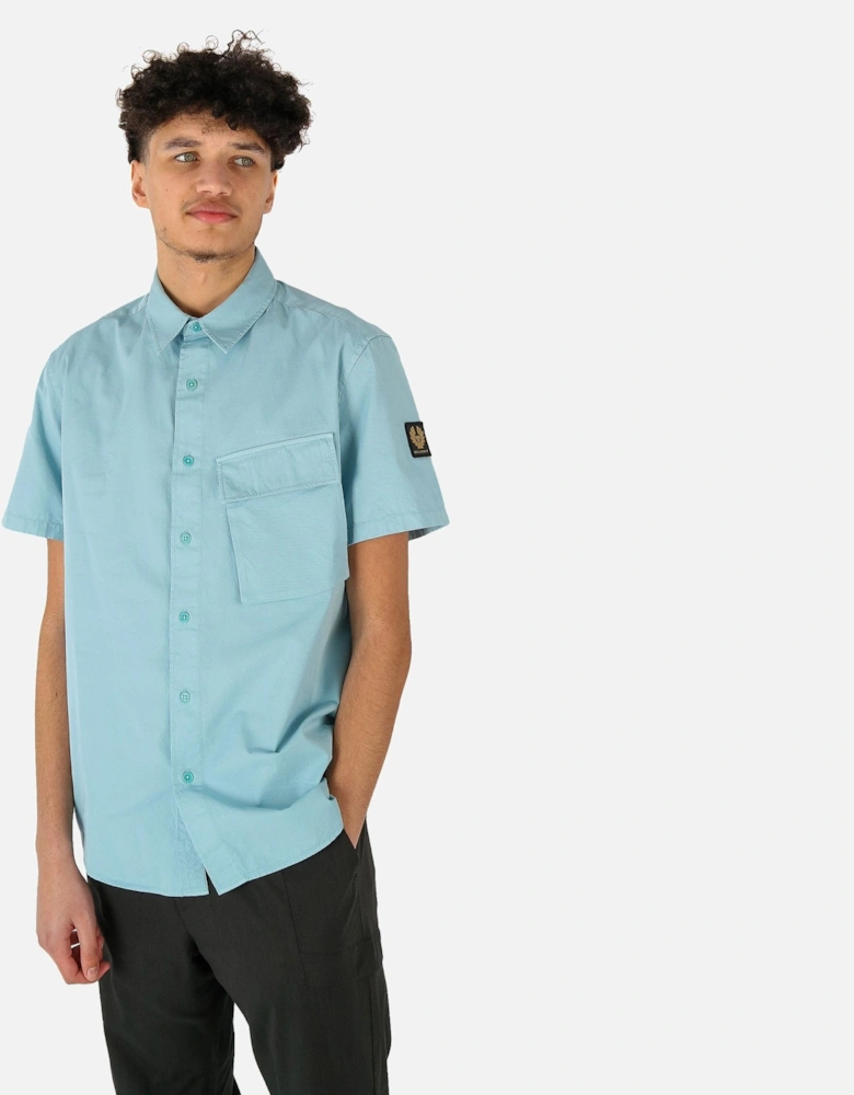 Scale SS Chest Pocket Blue Shirt