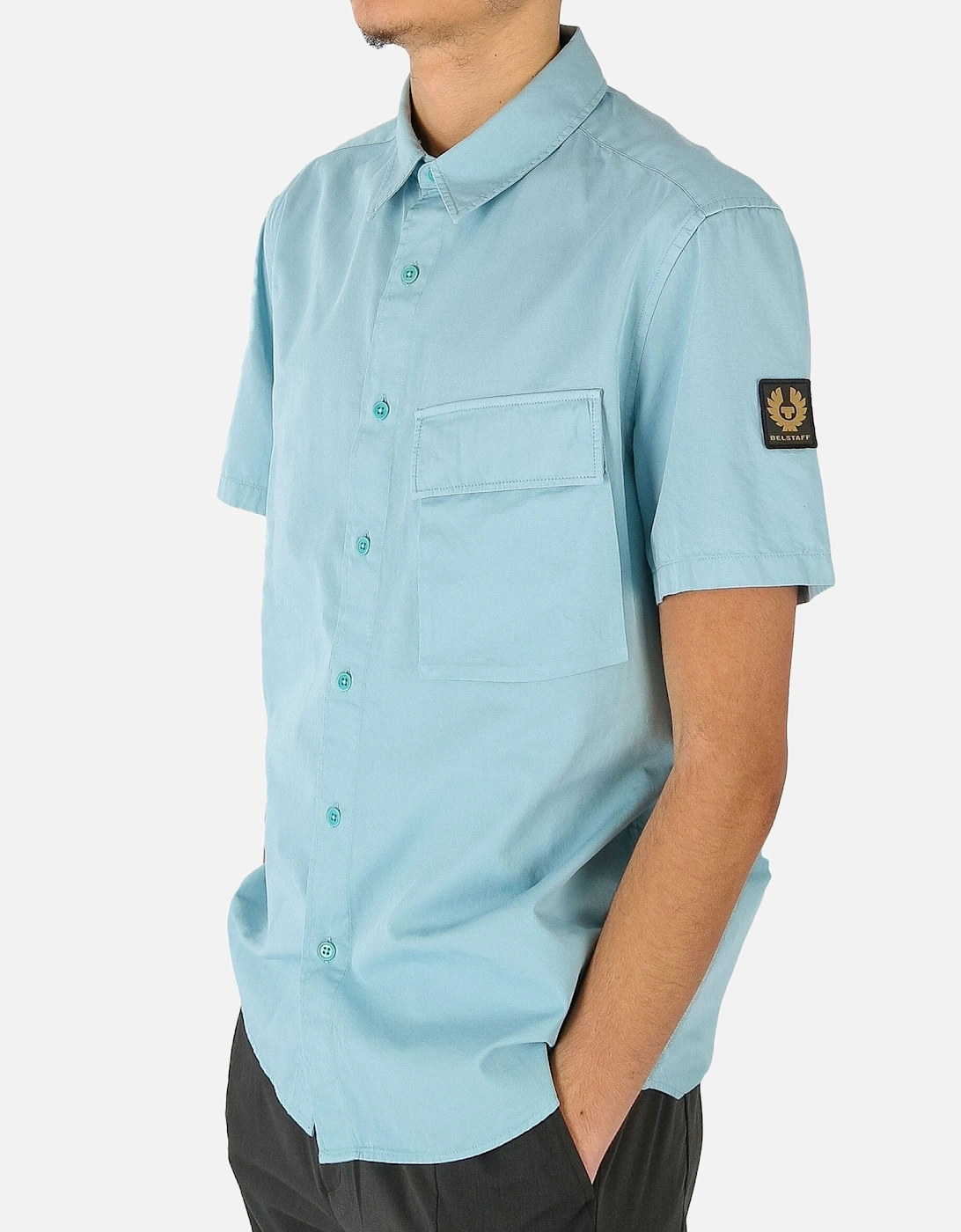 Scale SS Chest Pocket Blue Shirt