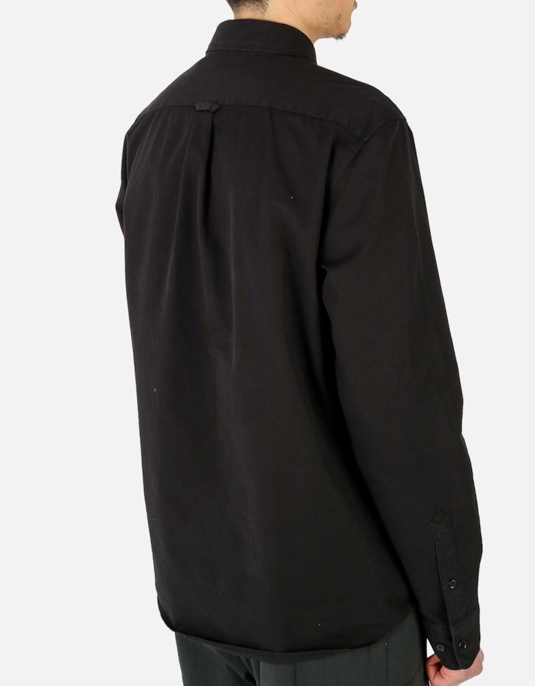 Scale Chest Pocket Black Shirt