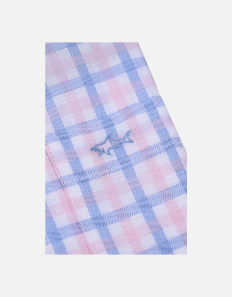 Paul And Shark Short Sleeved Shirt Pink/Blue Check