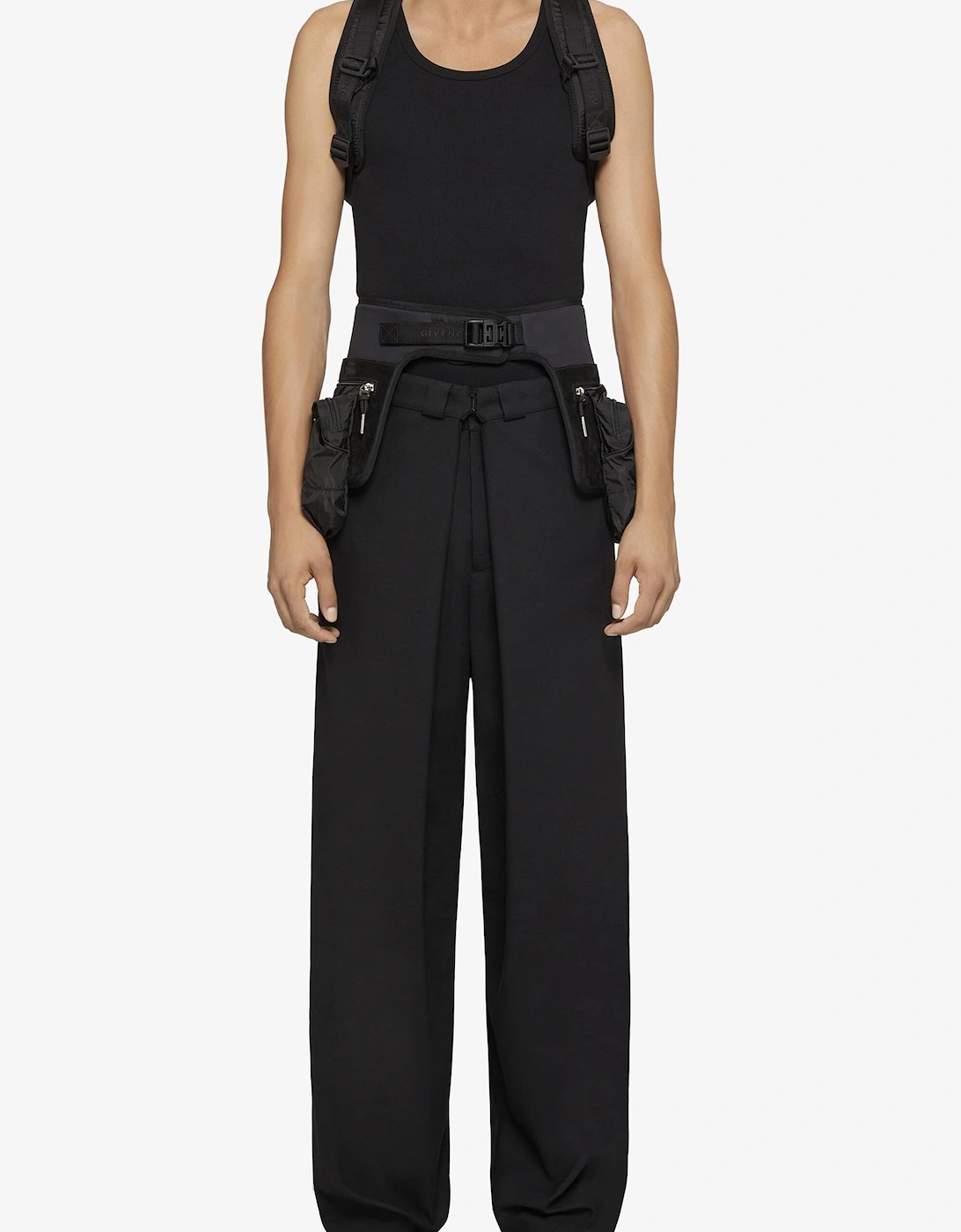 Extra Wide Cotton Mix Trousers Black