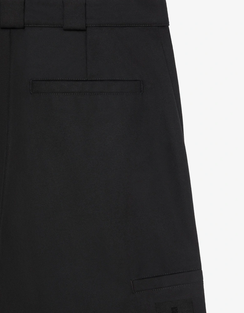 Extra Wide Cotton Mix Trousers Black