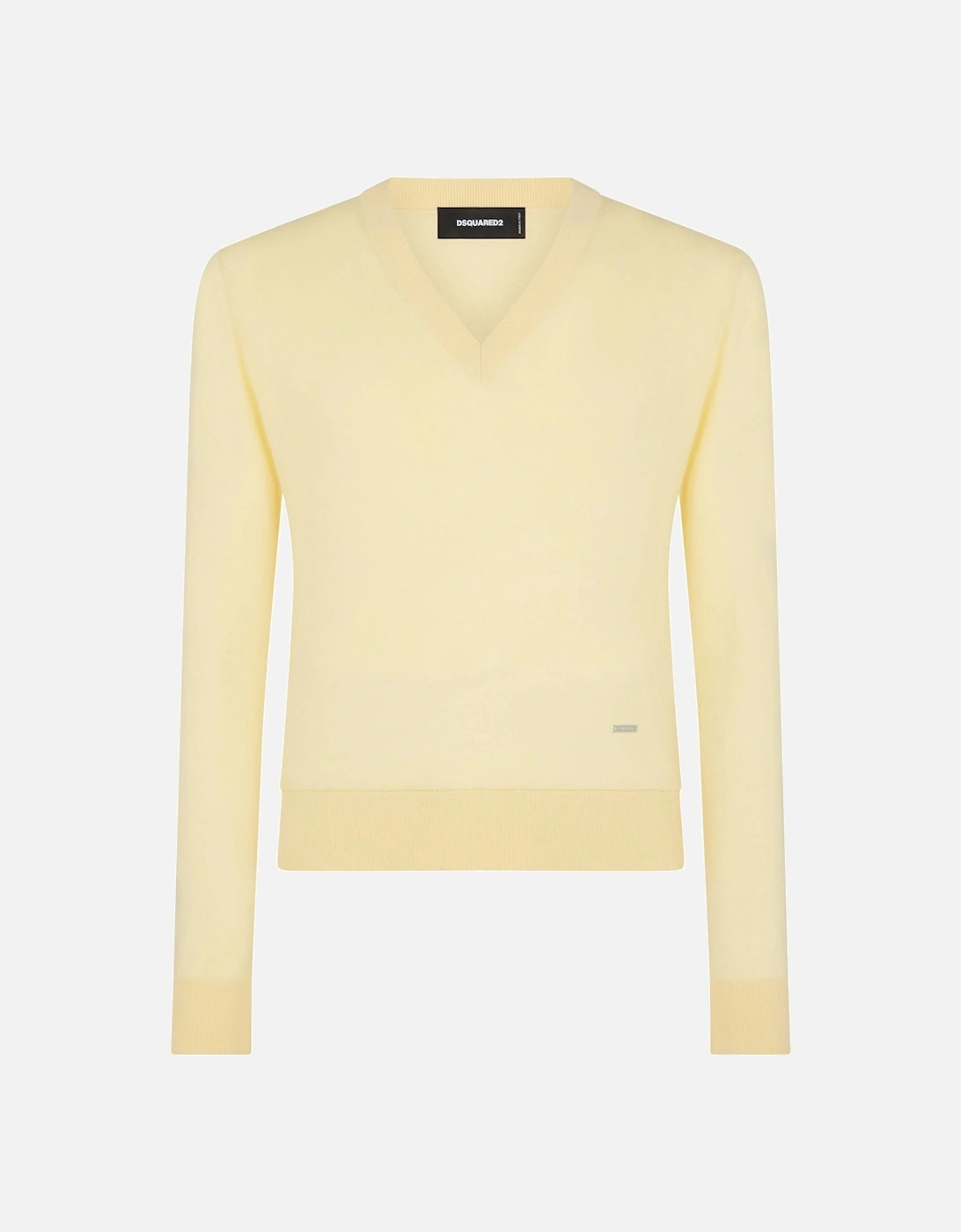 Fine Gauge V Neck Sweater Yellow, 3 of 2