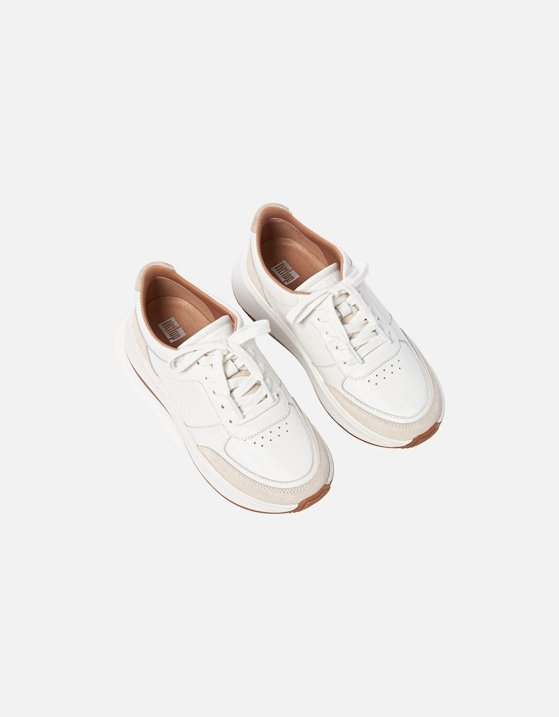 Womens F Mode Platform Sneakers (White)