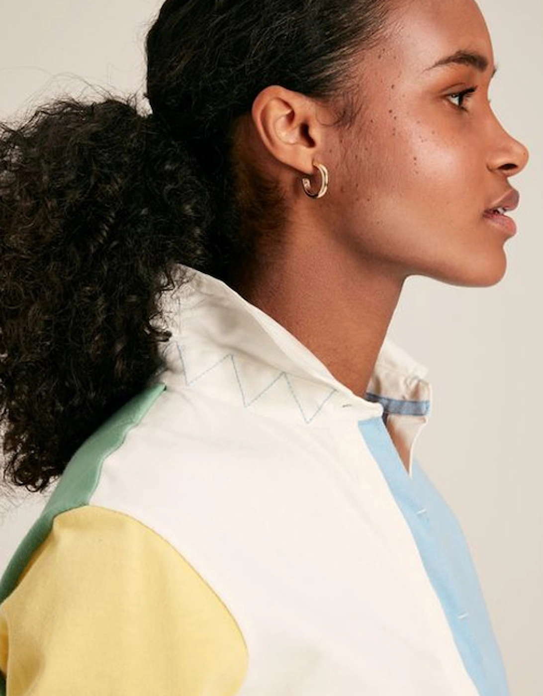 Women's Falmouth Cotton Rugby Shirt Multi Colour Block