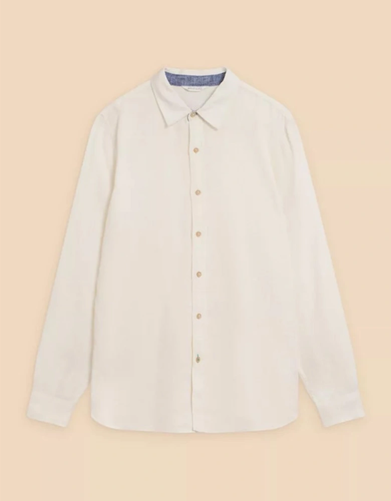 Men's Pembroke Long Sleeve Linen Shirt Brilliant White