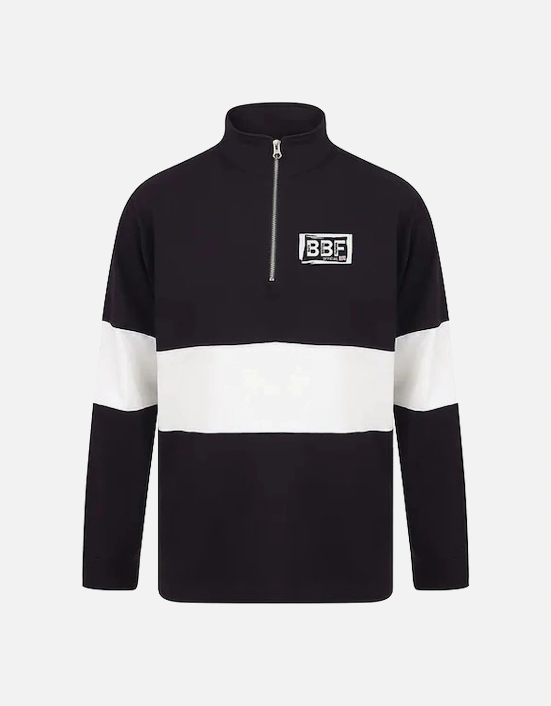 Back British Farming Unisex Panelled Quarter Zip Navy/White