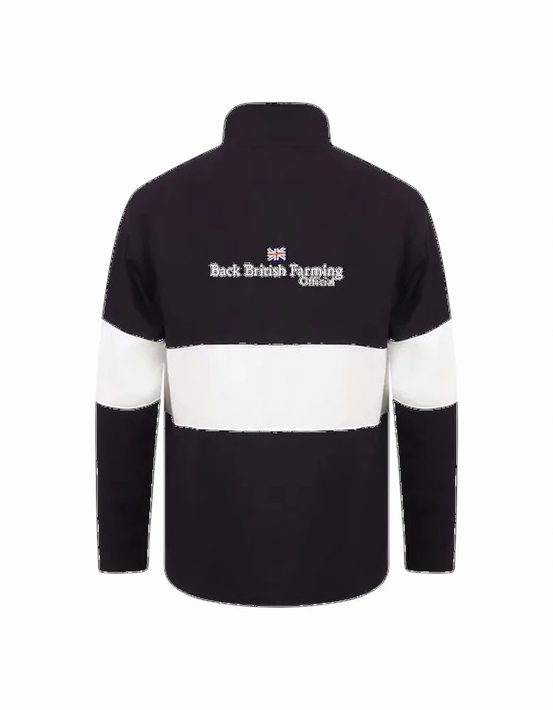 Back British Farming Unisex Panelled Quarter Zip Navy/White