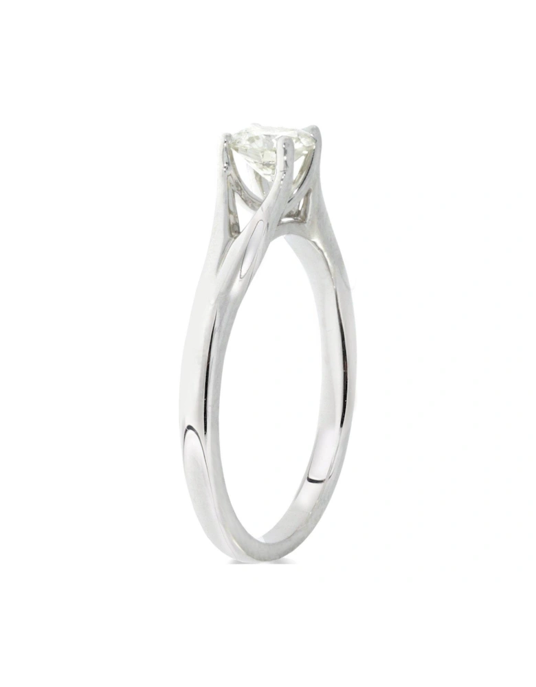 9ct White Gold 1/4 Carat Diamond Solitaire with Tapered Shoulders Ring