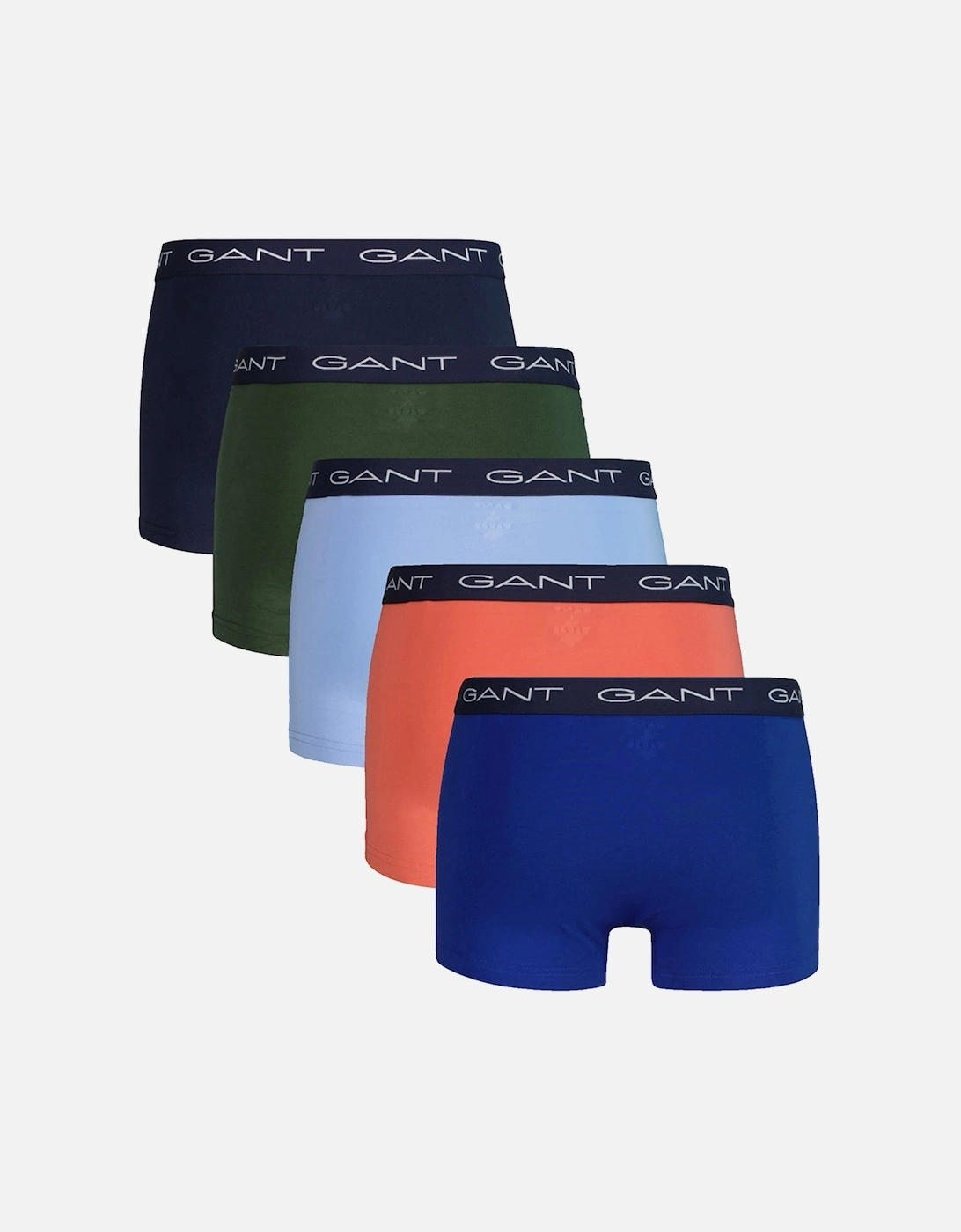 5-Pack Contrast Waistband Boxer Trunks, Multicoloured