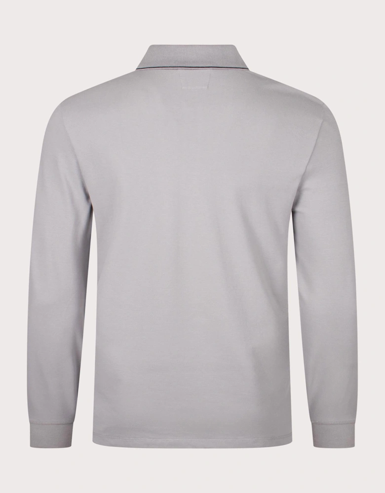 Stretch Piquet Long Sleeve Polo Shirt