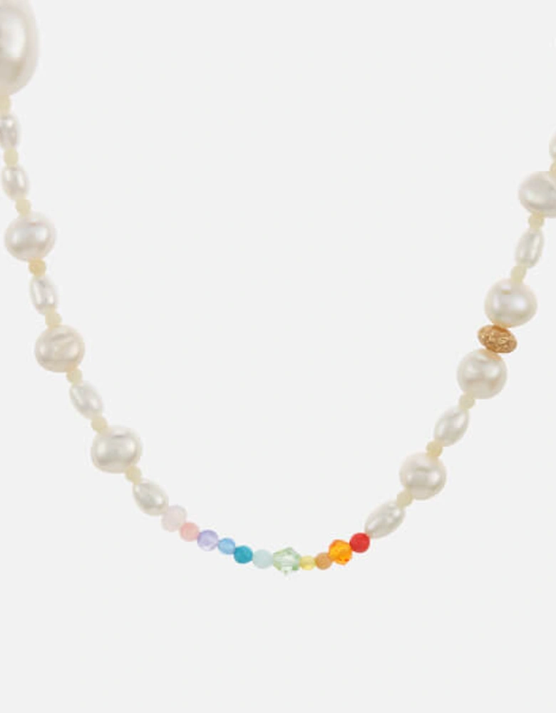 Gold-Tone, Glass Pearl and Bead Necklace
