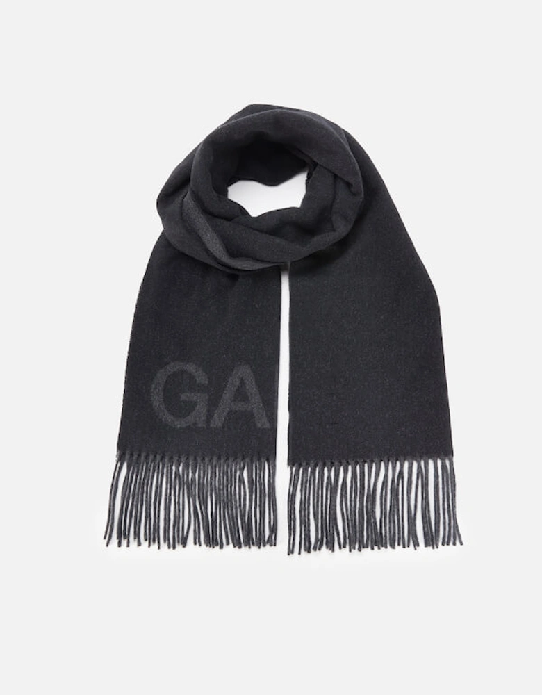 Women's Fringed Wool Scarf - Black