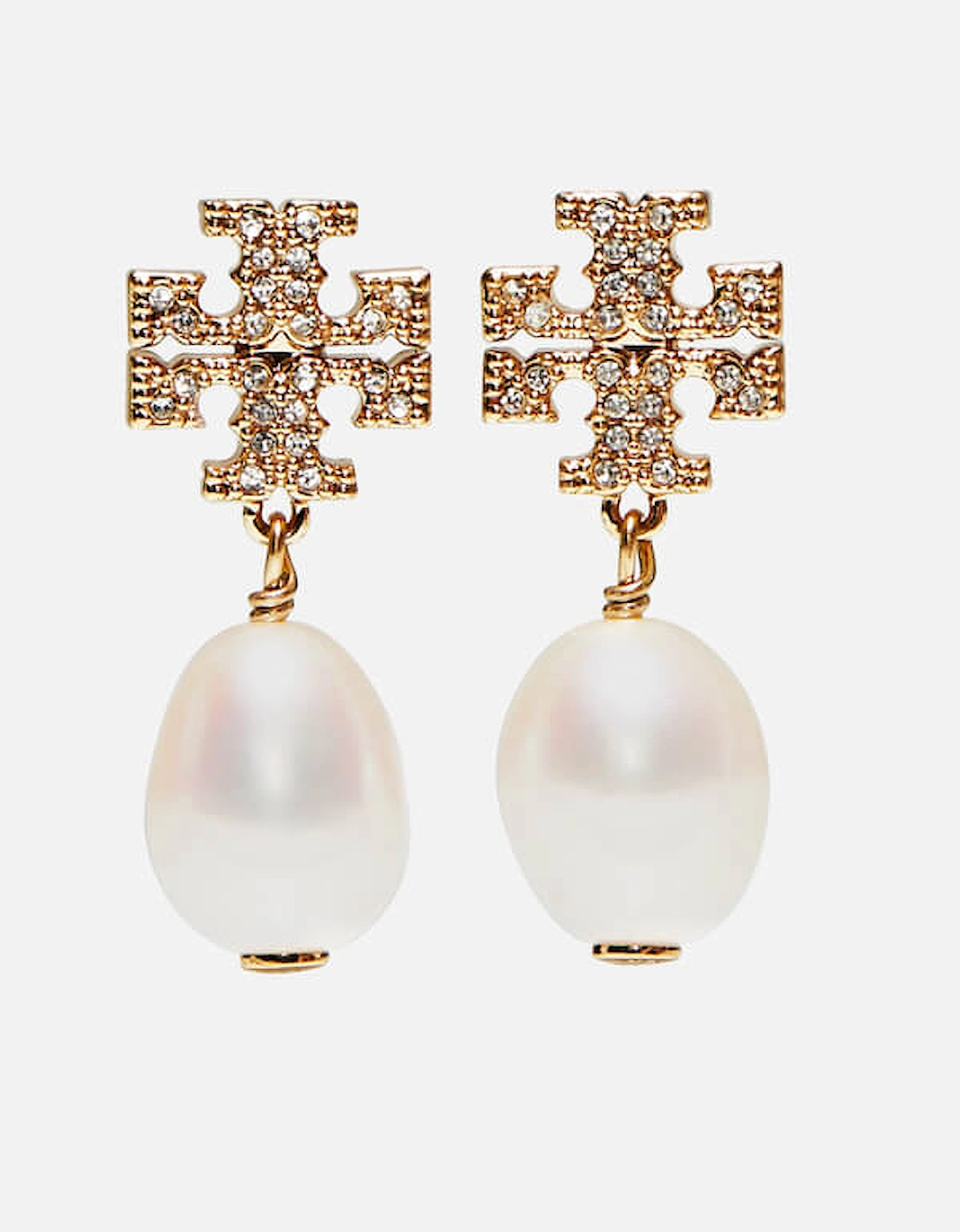 Women's Kira Pave Pearl Drop Earrings - Tory Gold/Pearl, 2 of 1