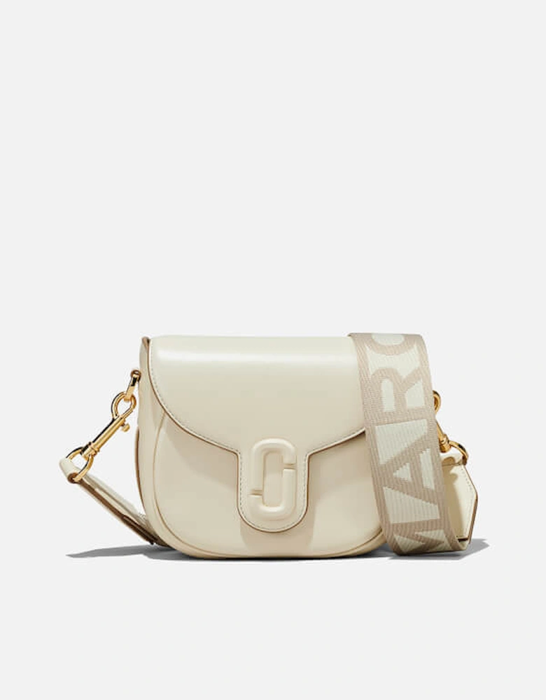Women's The Small Leather Covered J Marc Saddle Bag - Cloud White