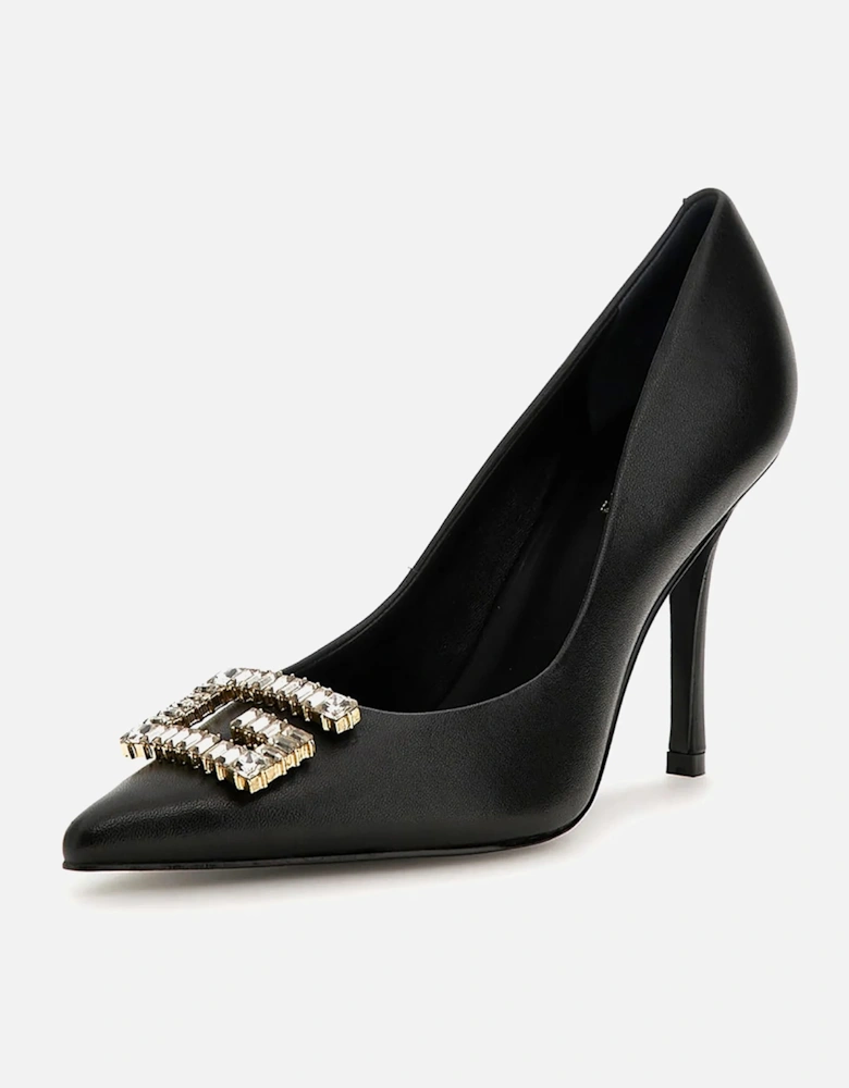 Women's Scandel Embellished Leather Heeled Pumps - - Home - Women's Scandel Embellished Leather Heeled Pumps