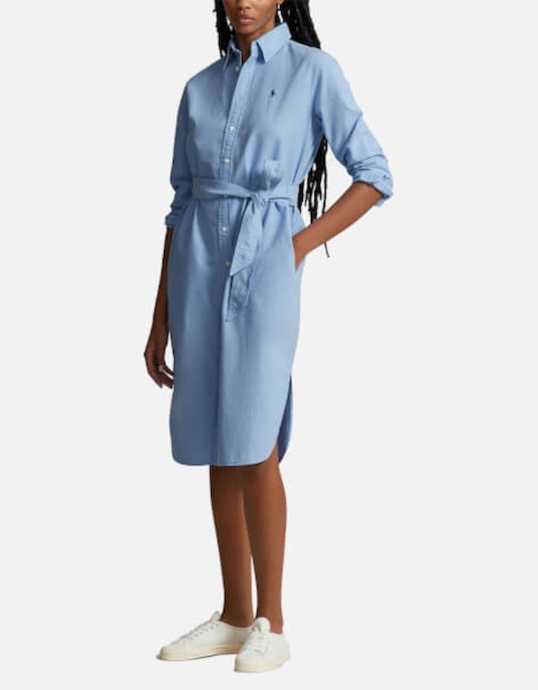 Long Sleeve Cotton-Poplin Shirt Dress