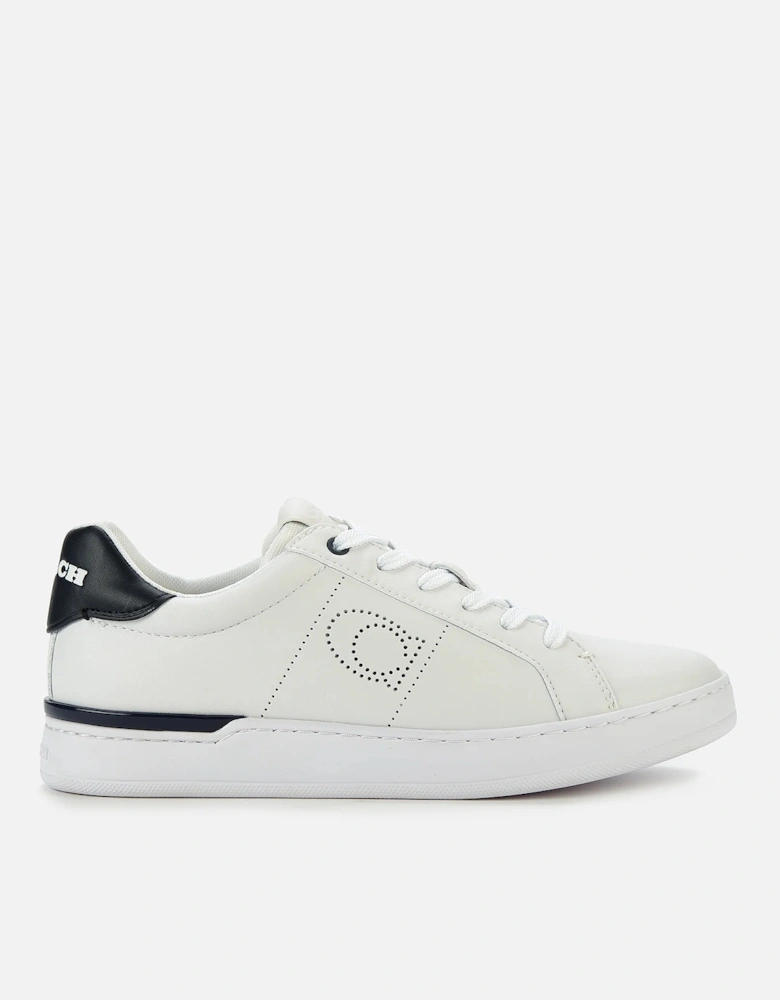 Women's Lowline Leather Cupsole Trainers - Optic White/Midnight Navy - - Home - Designer Brands A-Z - - Women's Lowline Leather Cupsole Trainers - Optic White/Midnight Navy