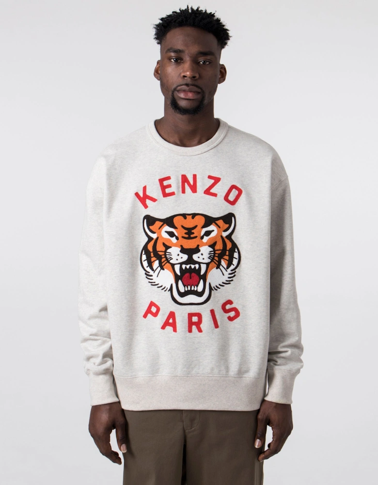 Lucky Tiger Embroidered Sweatshirt