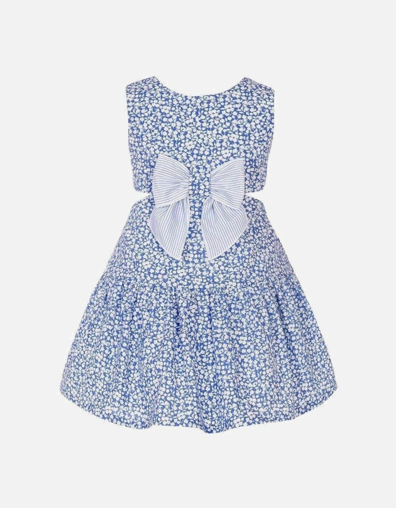 Girls Blue & White Bow Dress
