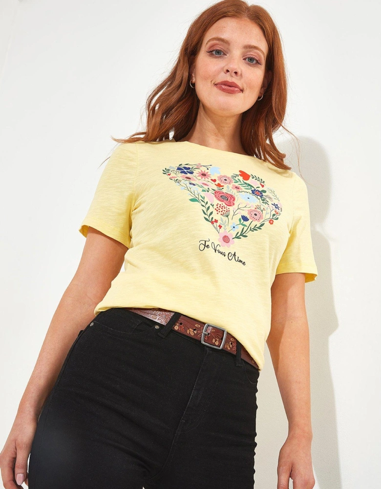 All The Love Graphic T-shirt - Yellow