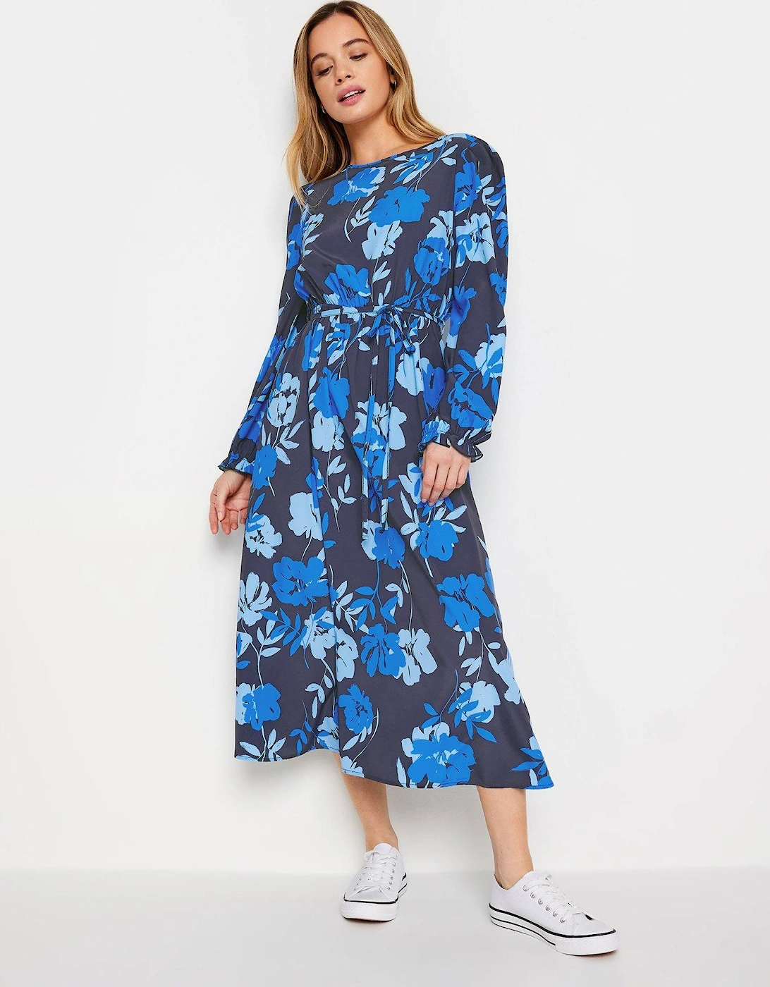 Petite Blue Floral Smock Dress, 2 of 1