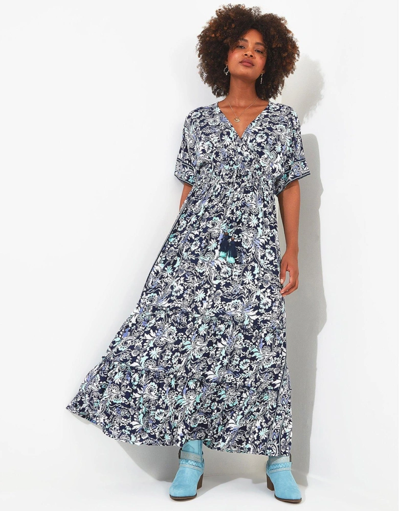 Printed Maxi Dress - Blue