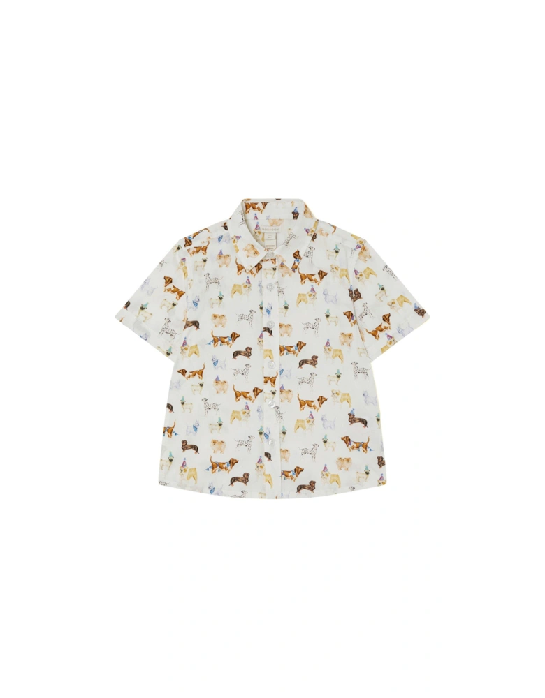 Boys Dog Shirt - Ivory