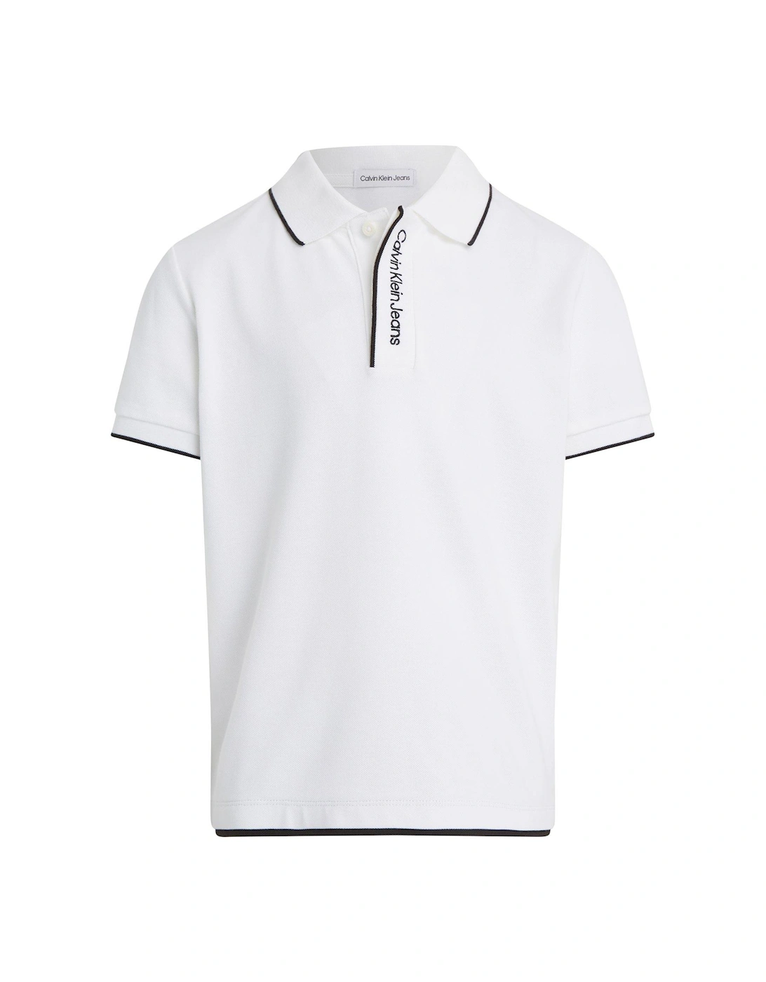 Boys Intarsia Logo Pique Short Sleeve Polo Shirt - Bright White, 3 of 2