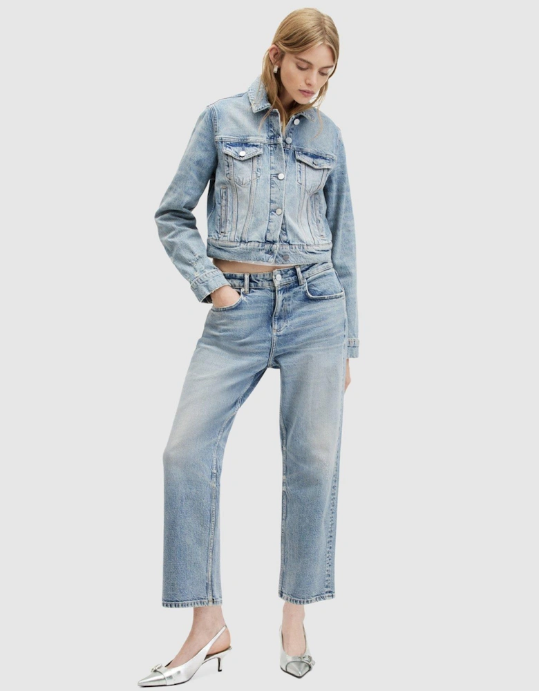 Ida Cropped Straight Jeans - Blue