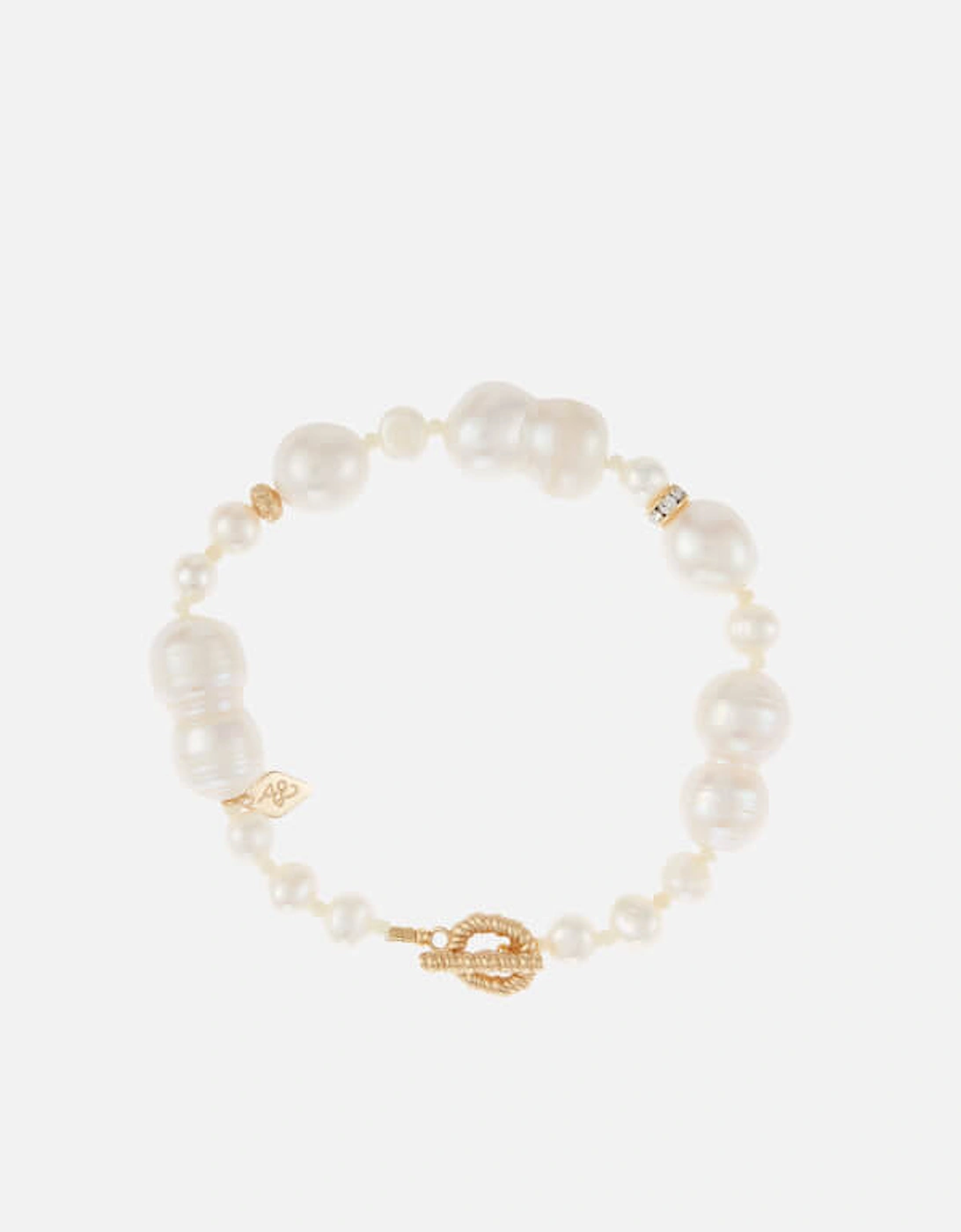 Gold-Tone and Glass Pearl Bracelet, 2 of 1