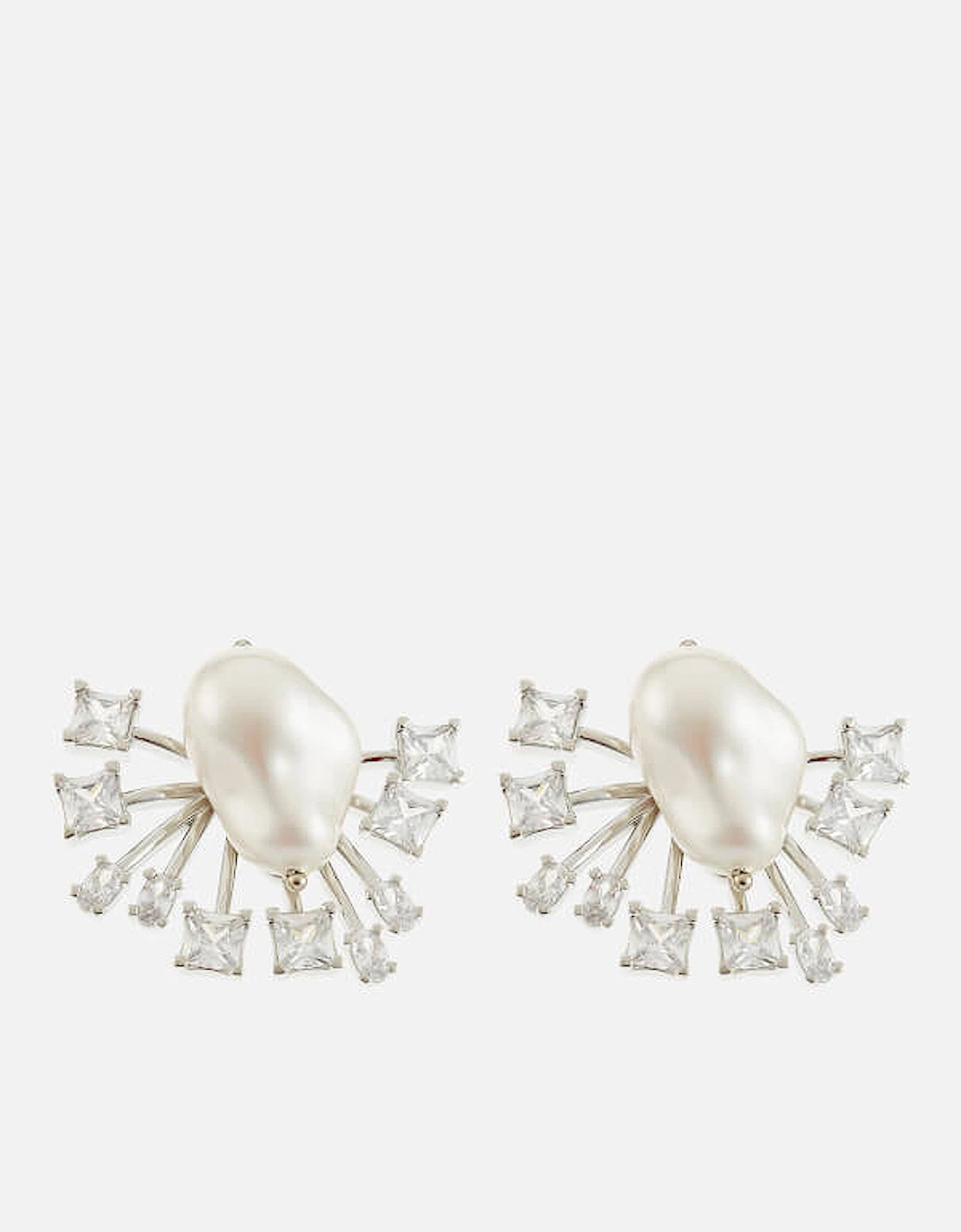 Eira Silver-Tone, Faux Pearl and Crystal Earrings, 2 of 1