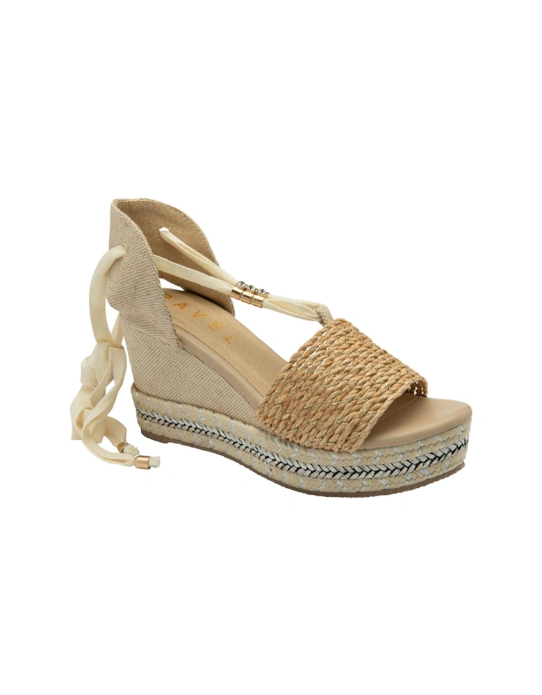 Forres Basket Woven Espadrille Wedged Sandals - Ecru