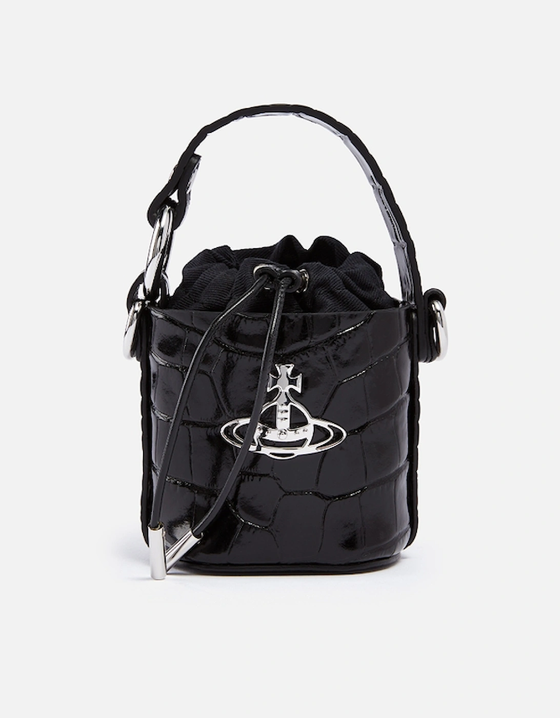 Mini Daisy Croc-Effect Leather Bucket Bag, 2 of 1