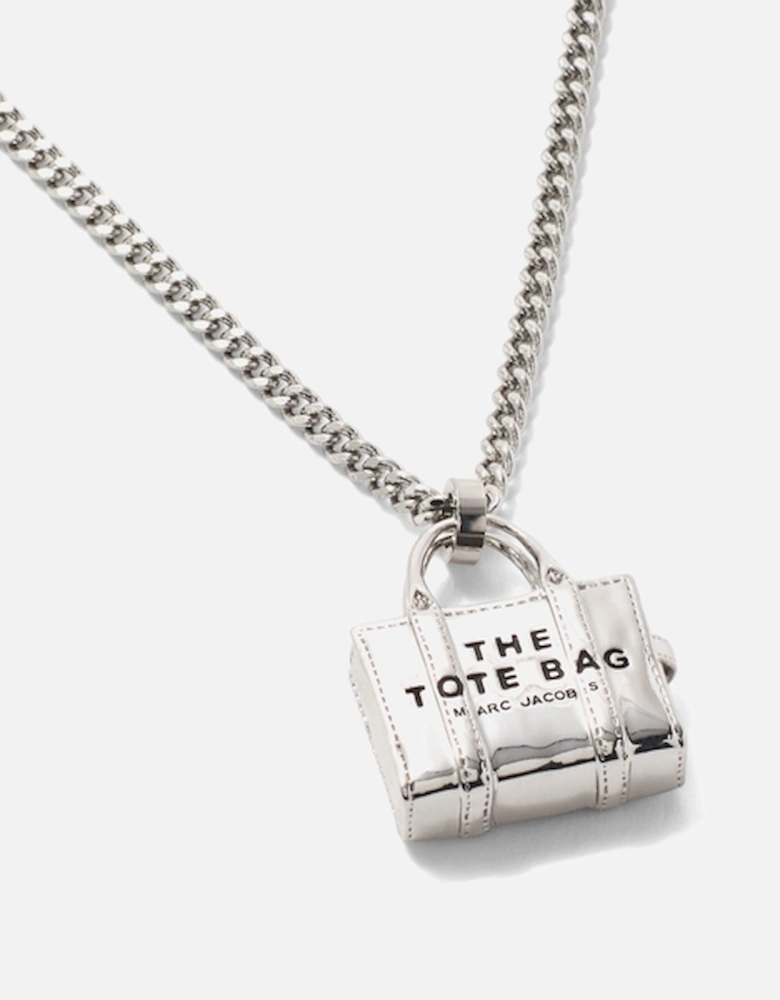 Silver-Plated Tote Bag Pendant Necklace