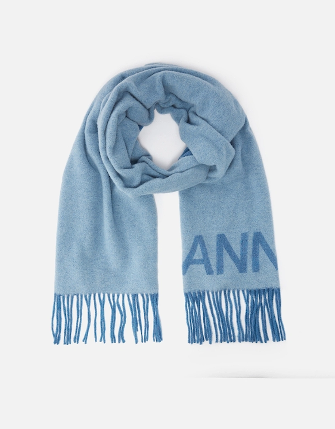 Logo-Intarsia Recycled Wool-Blend Fringed Scarf, 2 of 1