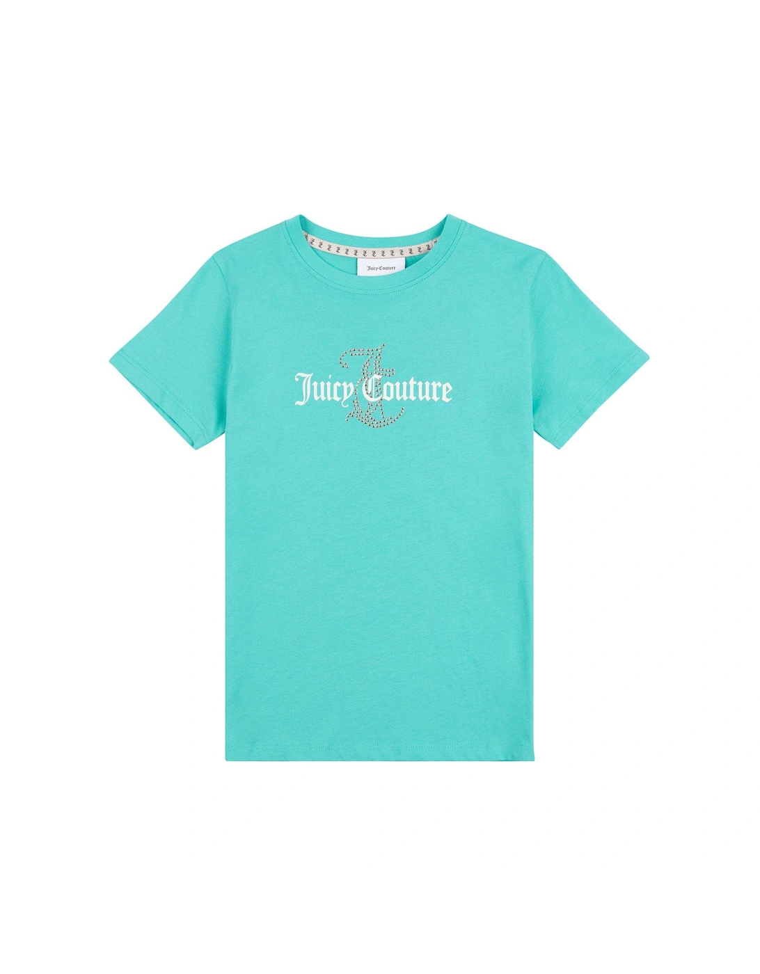 Girls Diamante Regular Short Sleeve T-shirt - Turquoise, 3 of 2