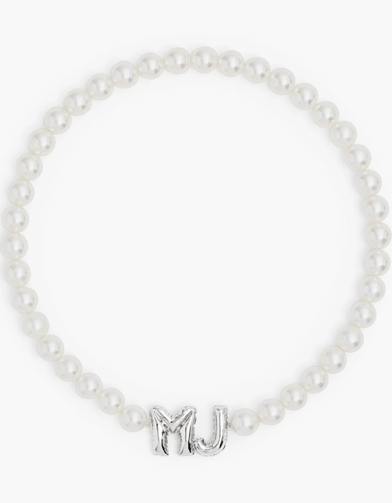 Mj Balloon Pearl Necklace - Silver