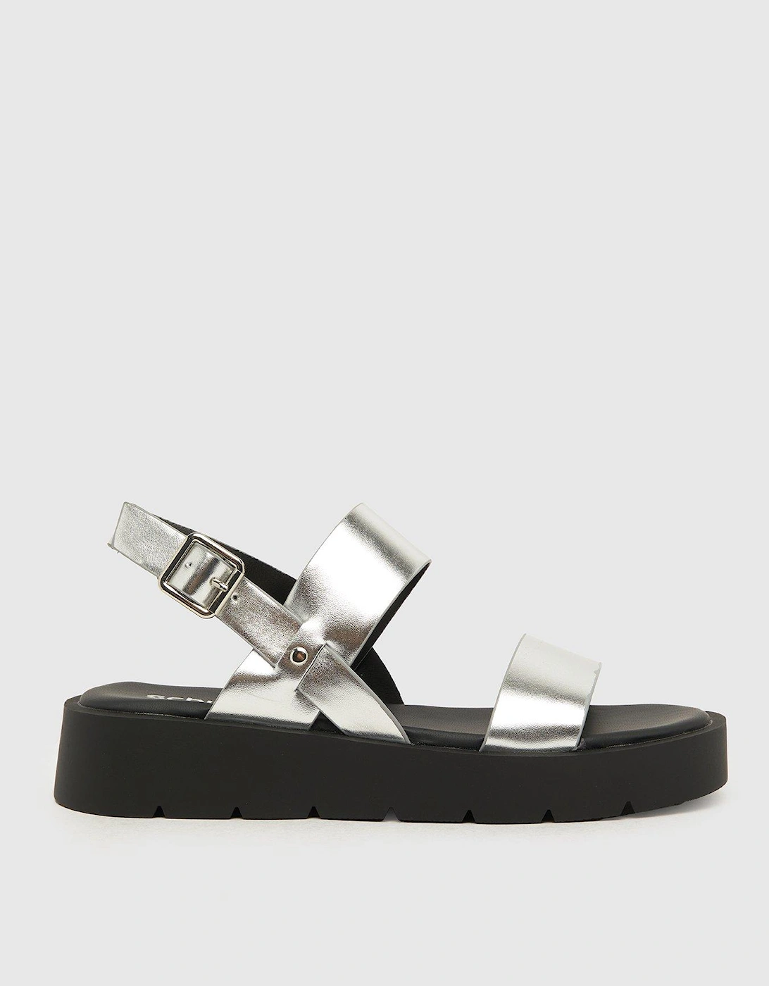 Tayla Chunky Buckle Sandal - Silver, 6 of 5