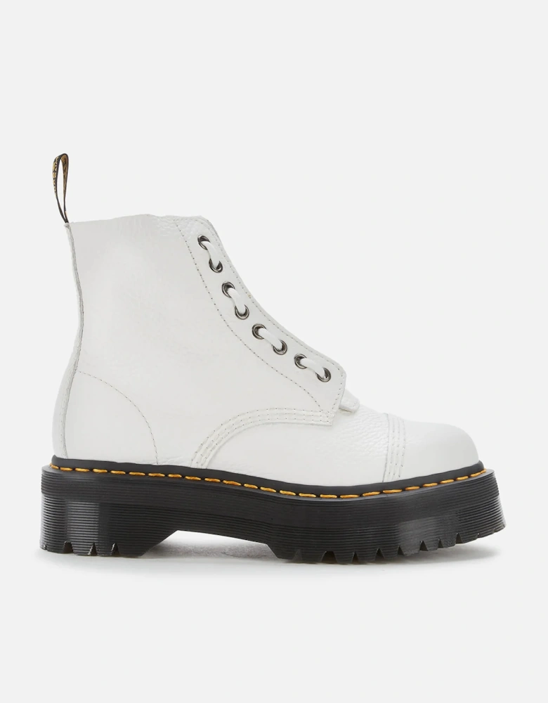 Dr. Martens Women's Sinclair Leather Zip Front Boots - White - Dr. Martens - Home - Designer Brands A-Z - Dr. Martens - Dr. Martens Women's Sinclair Leather Zip Front Boots - White