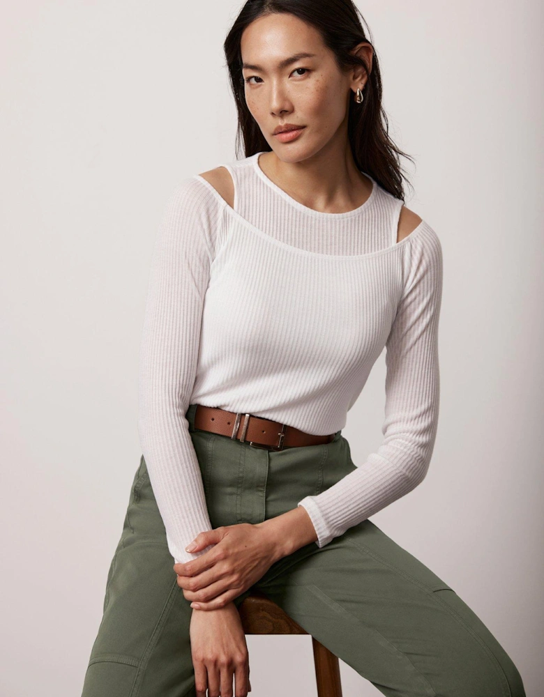 Ivory Double Layered Rib Top