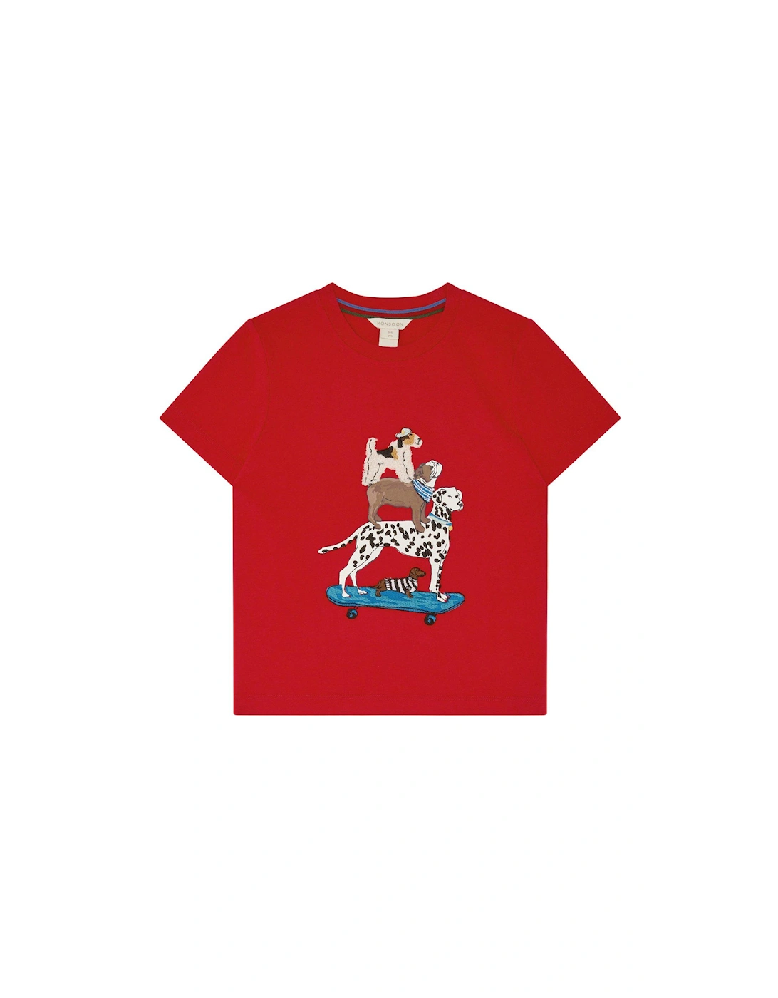 Boys Dog Skateboard T-shirt - Red, 2 of 1