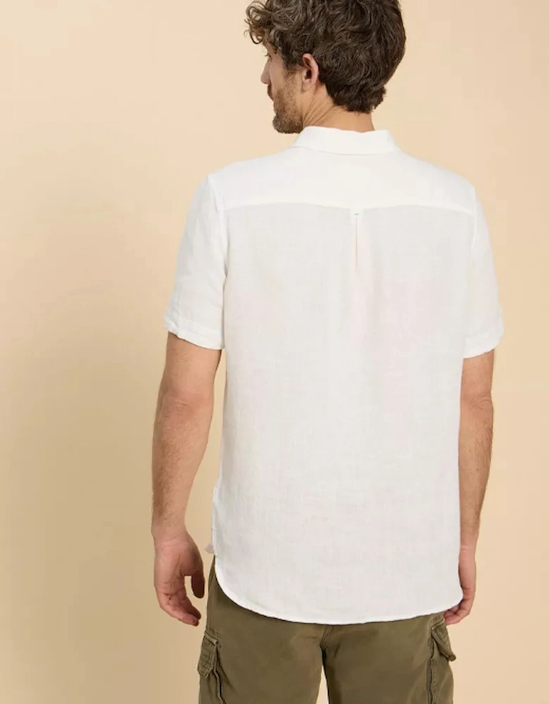 Men's Pembroke Short Sleeve Linen Shirt Brilliant White