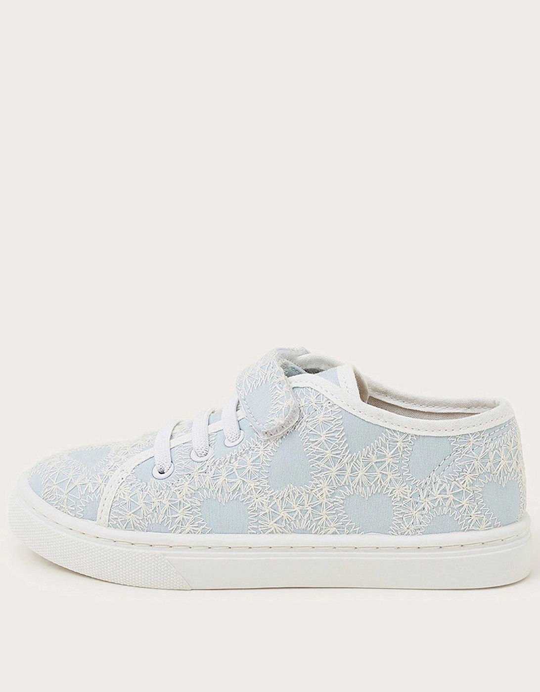 Girls Heart Lace Trainers - Blue, 2 of 1