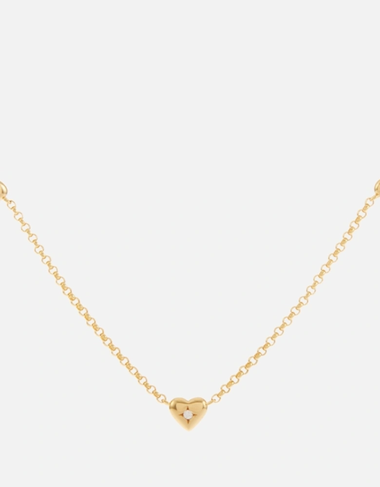 Heart Charm 18K Gold-Plated Sterling Silver Necklace