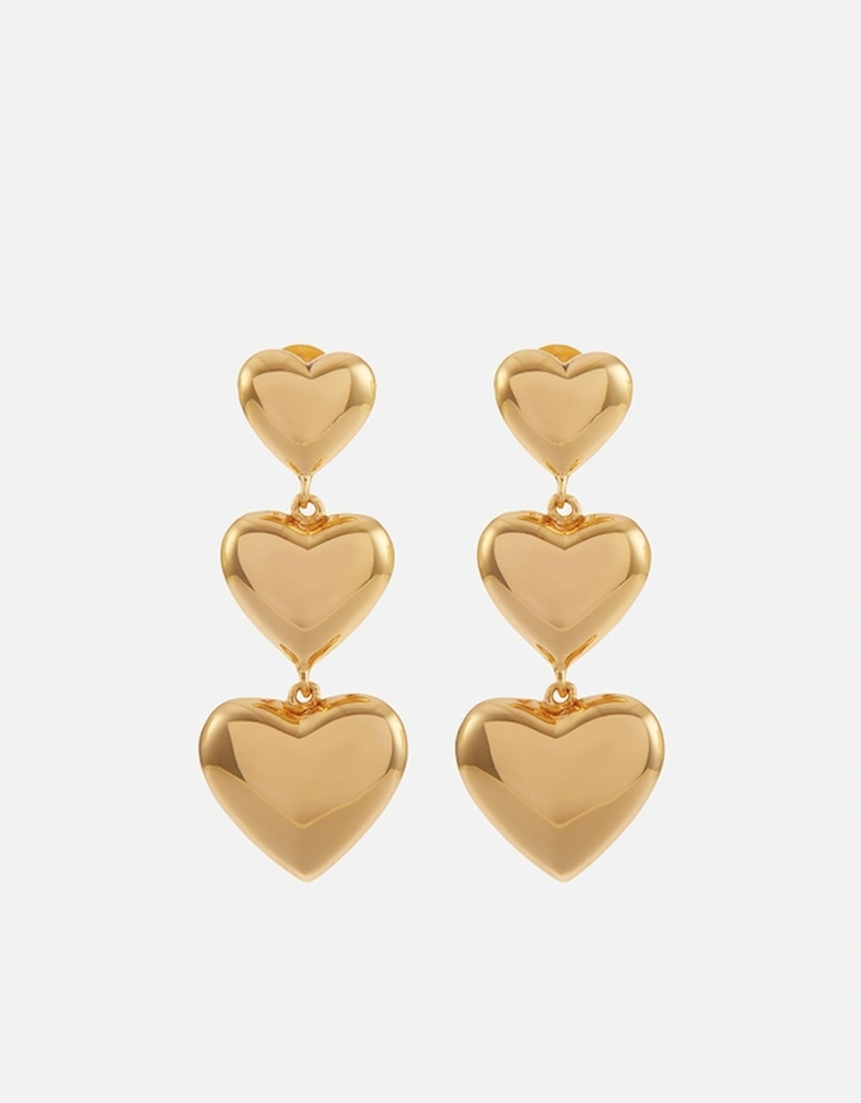 Heart 18K Gold-Plated Sterling Silver Drop Earrings