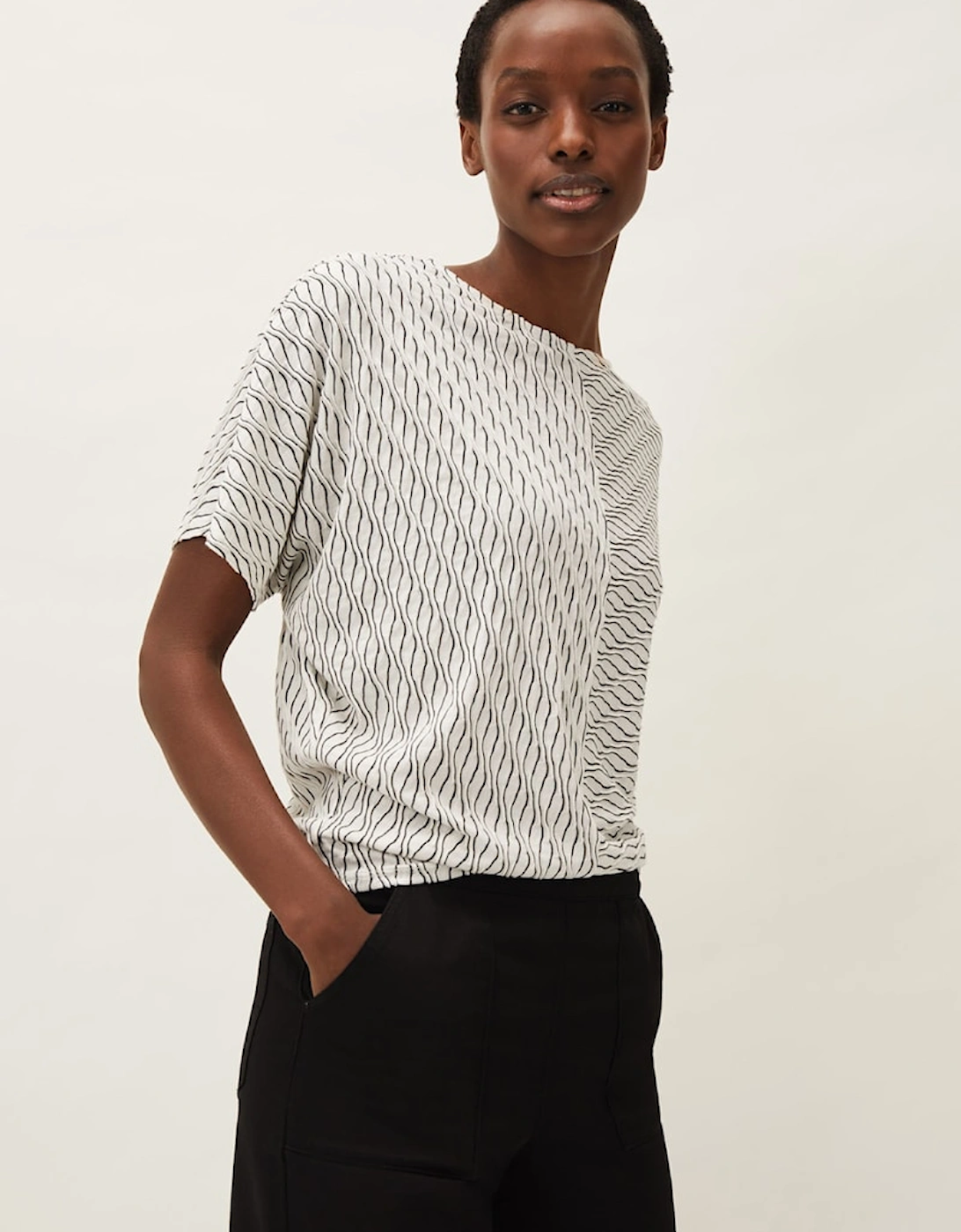 Mollie Cutabout Stripe Textured Top