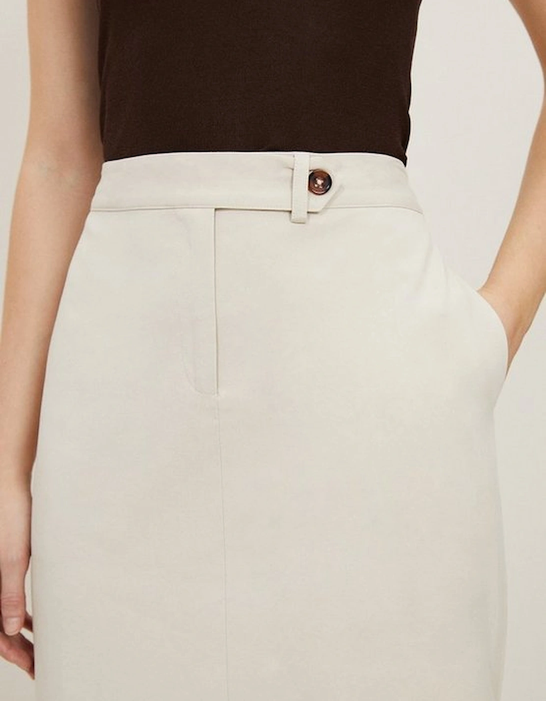 Tencel Side Split Tailored Maxi Skirt