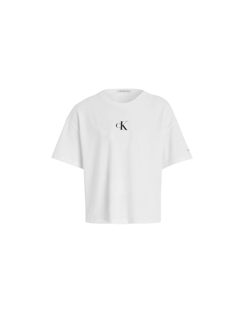 Jeans Girls Ck Logo Boxy T-shirt - Bright White