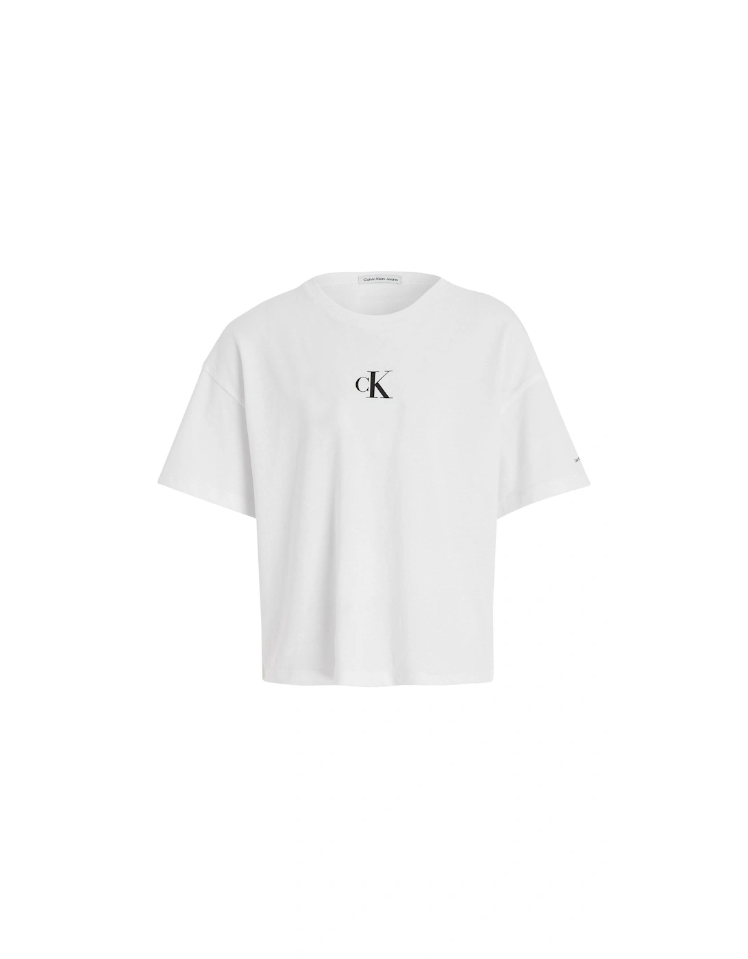 Jeans Girls Ck Logo Boxy T-shirt - Bright White, 2 of 1